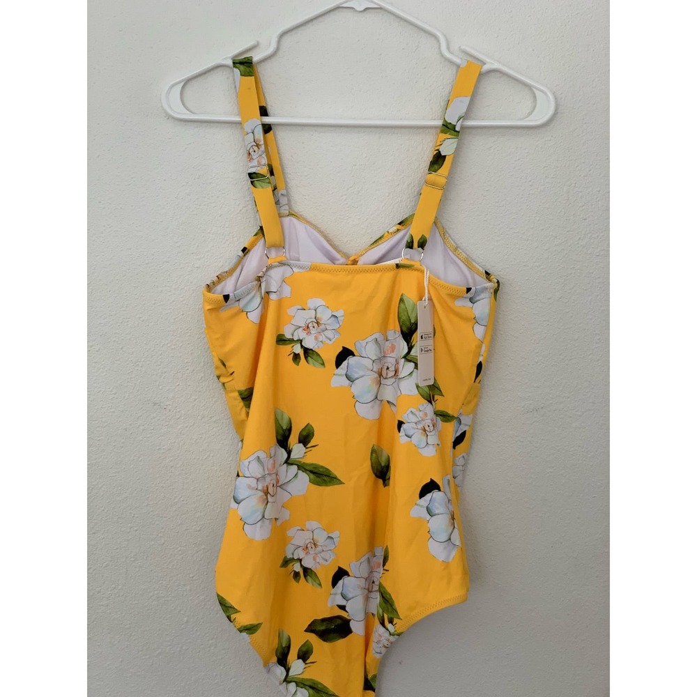 Yellow Floral One-Piece Swimsuit